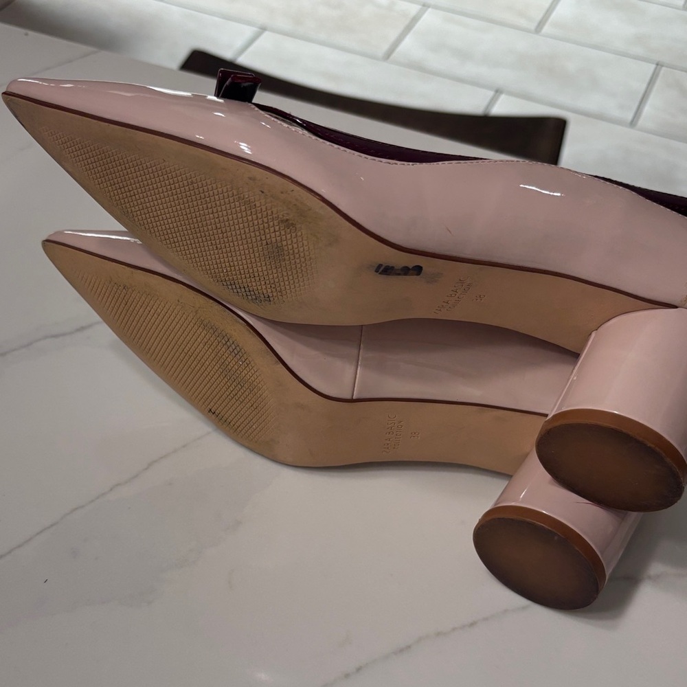 Zara Women's Blush and Wine Heels - Picture 12 of 13